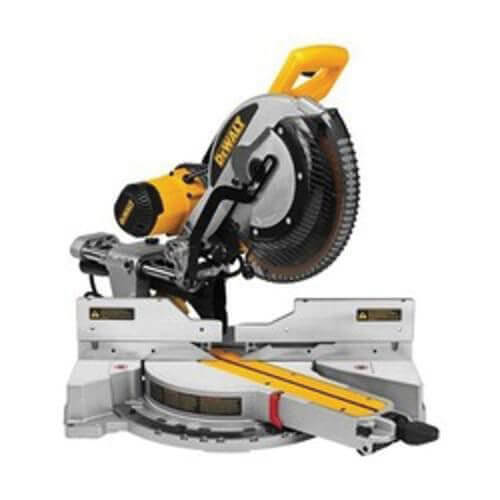 DeWALT® DWS780 Double Bevel Sliding Compound Miter Saw, 12 in dia Blade, 5/8 in, 1 in Arbor/Shank, 4-1/2 in H x 9-1/2 in W at 45° 