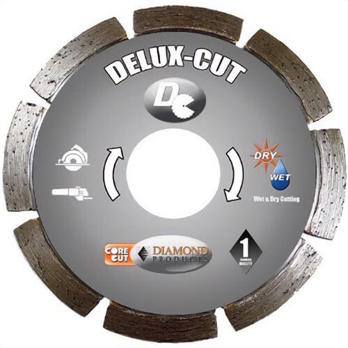 Diamond Products 21072 Core Cut Delux-cut Segmented Tuck Point Diamond Blade, 4-1/2 in dia, 0.250 in Depth, 7/8 in Arbor