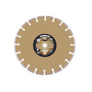 Core Bore® 92873 Standard Gold Dry High Speed diamond Blade, 16 in dia Blade, 1/8 in W x 0.394 in D Cutting, Universal Arbor/Shank