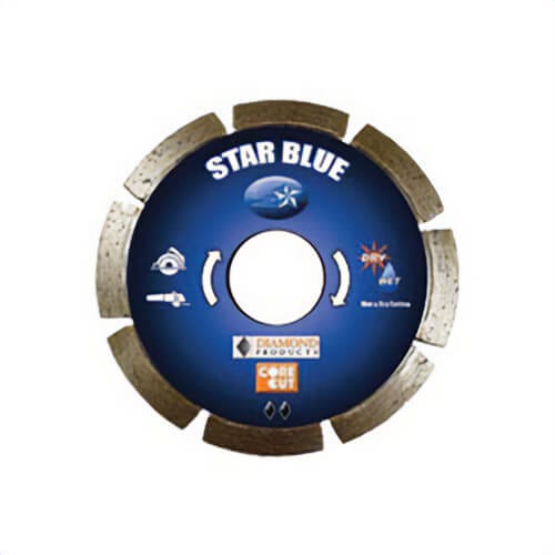 Core Cut® 70461 Star Blue Segmented Small dia diamond Blade, 5 in dia Blade, 0.08 in W x 0.325 in D Cutting, 7/8 in Arbor/Shank