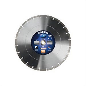 Core Cut 85261 Diamond Blade, High Speed Segmented, Series: Star Blue, 14 in Blade dia, 1 in, 1/8 in Cutting Width