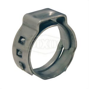 Dixon® 0993 Stepless® Pinch-On Ear Clamp, 1/2 in Nominal, 0.425 in Closed dia x 0.524 in Open dia, 304 SS