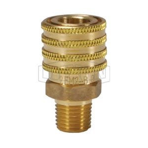 Dixon® 12EM12-B DQC E Straight Through Interchange Male Coupler, 1-1/2-11-1/2 Nominal, NPTF, Brass, Domestic