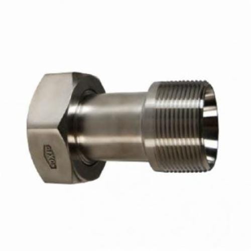 Dixon® 14-19-G150 Sanitary Adapter, 1-1/2 in Nominal, Plain Bevel Seat x MNPT with Hex Nut End Style, 304 Stainless Steel, Domestic