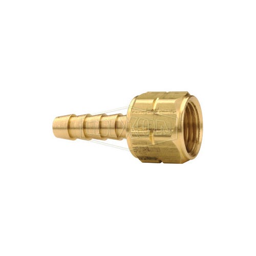 Dixon® 1540409K Left Hand Acetylene Coupling, 9/16-18 x 1/4 in Nominal, Female UNF x Hose Shank End Style, Brass, Domestic