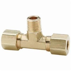 Dixon® 172C-0604 The Right Connection Tube-to-Pipe Branch Tee, 3/8 in x 1/4 in x 9/16-24 Nominal, Tube x Straight MPT End Style, Brass, Domestic