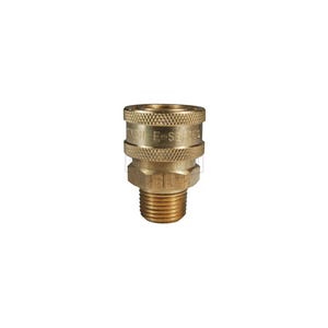 Dixon® 1EM1-B DQC E Straight Through Interchange Male Coupler, 1/8-27 Nominal, NPTF, Brass