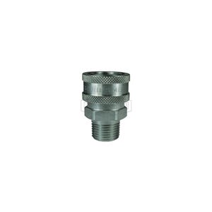 Dixon® 1EM1-S DQC E Straight Through Interchange Male Coupler, 1/8-27 Nominal, NPTF, 303 Stainless Steel
