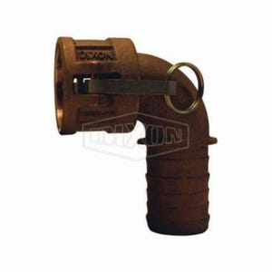 Dixon® 200C-90BR Type-C 90° Cam and Groove Elbow, 2 in, Female Coupler x Hose Shank, Brass, Domestic