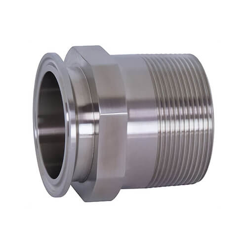 Dixon® Clamp Adapter, Series: 21MP, Fitting/Connector Type: Adapter, 2-1/2 x 2 in Nominal Size, Tube x MNPT, 304 Stainless Steel, 2.781 in L, Domestic
