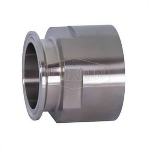 Dixon® Clamp Adapter, Fitting/Connector Type: Adapter, 2 in Nominal Size, Tube x FNPT, 304 Stainless Steel, 2.406 in L, Domestic