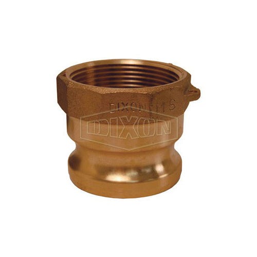 Dixon® 250-A-BR Boss-Lock™ Type A Cam and Groove Adapter, 2-1/2 in, Male Adapter x FNPT, Brass