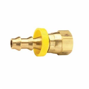 Dixon® 2870812C 287 Hose to Tube Fitting, 1/2 in x 3/4-16 Nominal, Push-On Hose Barb x Female 45°  SAE/37°  JIC Swivel, Brass, Domestic