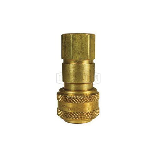 Dixon® 2DF3-B DF Series Industrial Female Quick Connect Coupler, 3/8-18 Nominal, Quick Disconnect Coupler x NPTF, 300 psi Pressure, Brass, Domestic