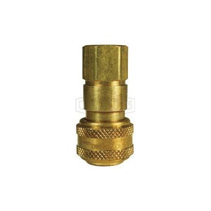 Dixon® 2DF3-B DF Series Industrial Female Quick Connect Coupler, 3/8-18 Nominal, Quick Disconnect Coupler x NPTF, 300 psi Pressure, Brass, Domestic