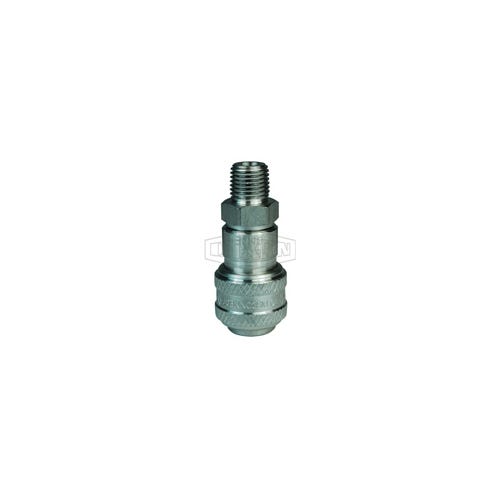 Dixon® 2DM3-S DF Series Industrial Automatic Male Quick Disconnect Pneumatic Coupler, 3/8-18 Nominal, Quick Disconnect Coupler x NPTF, 500 psi Pressure