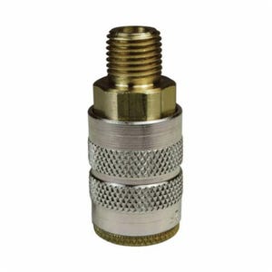Dixon® 2FM2-B D Interchange Semi-Automatic Pneumatic Coupler, 1/4 in, Quick-Connect x MNPT, Brass