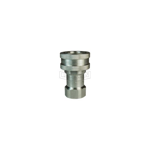 Dixon® 2HBF2-SS DQC H Industrial Interchange Poppet Valve Female Coupler, 1/4-19 Nominal, Female BSPP, 316 Stainless Steel