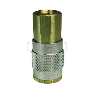 Dixon® 2JF3-B Tru-Flate Automotive Female Quick Disconnect Pneumatic Coupler, 3/8-18 Nominal, 300 psi Pressure, Brass