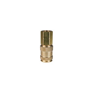 Dixon® 2UF3-B U Series Female Quick Disconnect Pneumatic Coupler, 3/8-18 Nominal, Quick Disconnect Coupler x NPTF, 300 psi Pressure, Brass