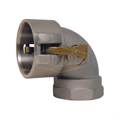 Dixon® 300D-90AL Type D 90°  Cam and Groove Elbow, 3 in, Female Coupler x FNPT, Aluminum