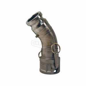 Dixon® 300DA-45SS 45° Cam and Groove Elbow, 3 in, Male Adapter x Female Coupler, 316 Stainless Steel, Domestic