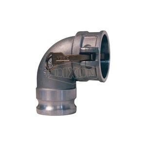Dixon® 300DA-90AL Type DA 90° Cam and Groove Elbow, 3 in, Male Adapter x Female Coupler, Aluminum