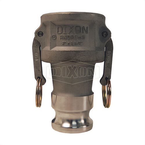 Dixon® 5040-DA-AL Type DA Cam and Groove Reducing Coupler, 5 x 4 in Nominal, Coupler x Adapter End Style, Aluminum