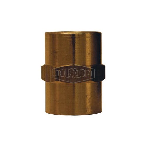 Dixon® 3710202C Hex Head Pipe Coupling, 1/8 in Nominal, FNPT End Style, Brass, Domestic