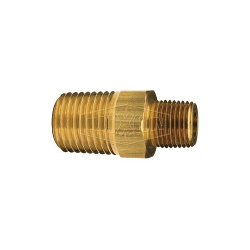 Dixon® 3790804C Reducing Hex Nipple, 1/2 x 1/4 in x 1-5/8 in L, Brass, MNPT