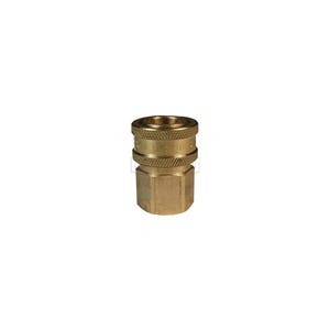 Dixon® 3EBF3-B DQC E Straight Through Interchange Female Coupler, 3/8-19 Nominal, BSPP, Brass