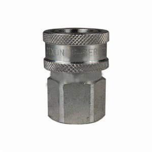 Dixon® 3EF3-S E Series Straight Through Hydraulic Interchange Coupler, 3/8 in x 3/8-18 Nominal, Quick-Connect x Female NPTF