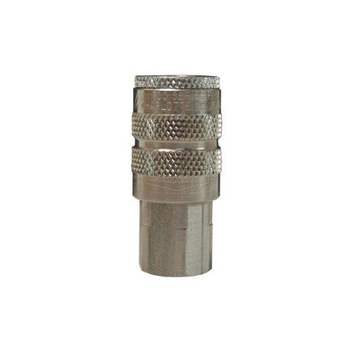 Dixon® 3FF3-S DF Series Industrial Female Quick Connect Coupler, 3/8-18 Nominal, Quick Disconnect Coupler x NPTF, 300 psi Pressure, 303 Stainless Steel