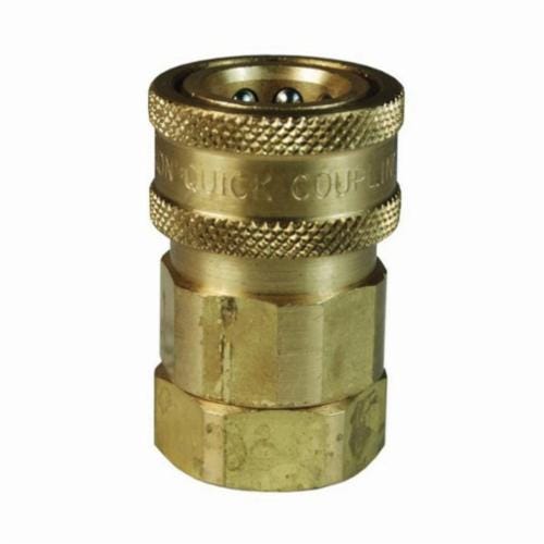 Dixon® 2VF2-B V/Snap-Tite H/IH Valved Hydraulic Interchange Coupler, 1/4 in x 1/4-18 Nominal, Quick-Connect x FNPT, Brass Body/Buna-N Seal, Domestic
