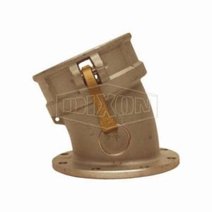 Dixon® 40022DLTAL 22-1/2° Cam and Groove Coupler, 4 in Nominal, Adapter x TTMA Flange End Style, Aluminum, Domestic