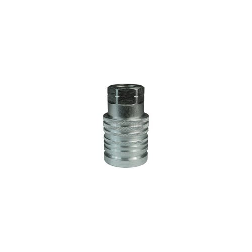 Dixon® 4AGOF4-PV-PS AG Series Push/Pull Agricultural Poppet Valve Coupler, 3/4-16 Nominal, Female O-Ring Boss™ End Style, Steel