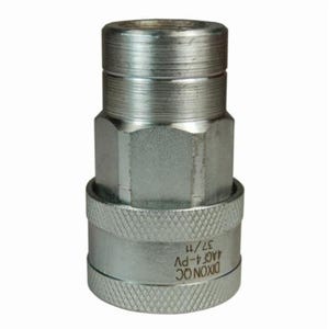 Dixon® 4AGOF5-PV AG Series Agricultural Poppet Valve Coupler, 7/8-14 Nominal, Female O-Ring Boss™ End Style, Steel