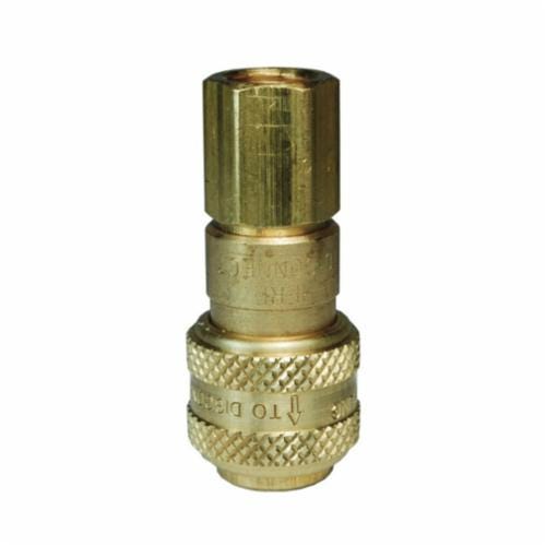 Dixon® 3DF4-B D Series Automatic Interchange Pneumatic Coupler, 3/8 x 1/2 in Nominal, Quick-Connect x FNPT, 500 psi Pressure, Brass