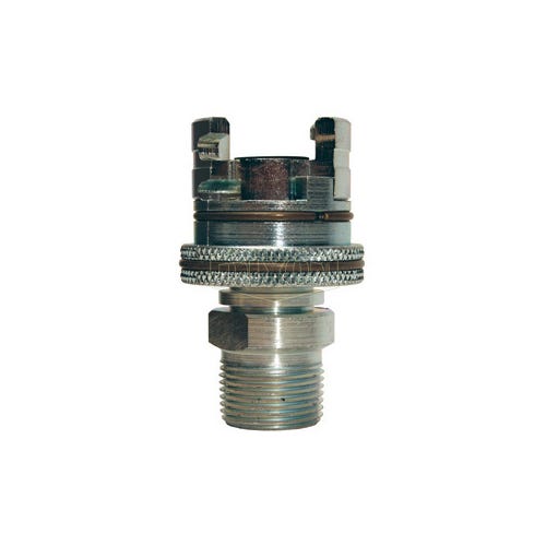 Dixon® 4PM3-FS Dual-Lock™ P Series Thor Interchange Quick Disconnect Coupler x FNPT with Knurled Flanged Sleeve, 3/8 in Nominal