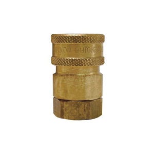 Snap-Tite by Dixon® 4VF4-B H Series Interchange Valved Quick Connect Coupling, 1/2-14 Nominal, FNPT, Brass, Domestic