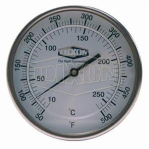 Dixon® 50040064 Bi-Metal Thermometer, 5 in, 1/2 in MNPT, 4 in L Stem, 0 to 250°F