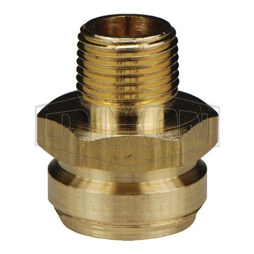 Dixon® 5081206C Garden Hose Adapter, 3/4-11-1/2 x 3/8-18, Male Garden Hose Thread x MNPTF, Brass, Domestic