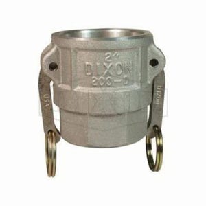 Dixon® 600-D-AL Type D Cam and Groove Coupler, 6 in Nominal, Female Coupler x FNPT End Style, Aluminum