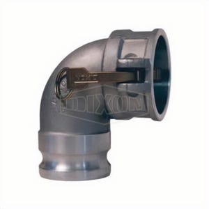Dixon® 600DA-90AL 90° Cam and Groove Elbow, 6 in, Male Adapter x Female Coupler, Aluminum, Domestic