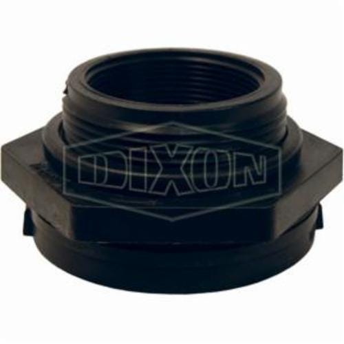 Dixon® 62299 Bulkhead Fitting, 3 in Nominal, FNPT End Style, 4-1/2 in Hole, Polypropylene