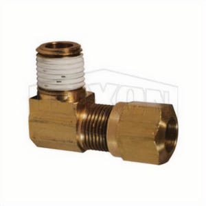 Dixon® 69NAB42VS 90° Air Brake Elbow, 7/16-24 x 1/8 in Nominal, Straight Male x Pipe End Style, Brass, Domestic
