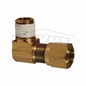 Dixon® 69NAB84VS 90° Air Brake Elbow, 11/16-20 x 1/4 in Nominal, Straight Male x Pipe End Style, Brass, Domestic