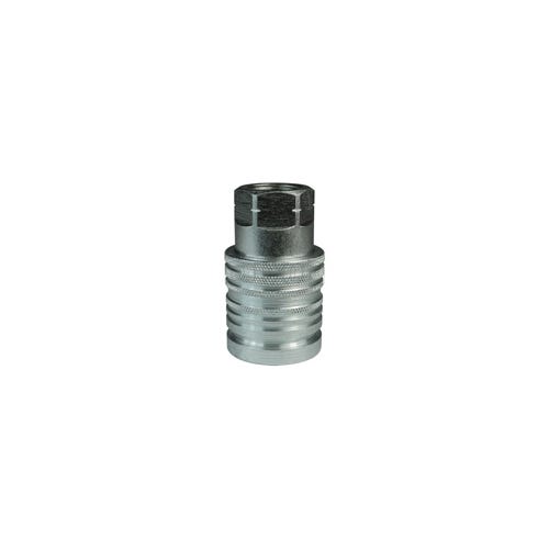 Dixon® 4AGF6-PV-PS AG Series Push/Pull Agricultural Poppet Valve Coupler, 3/4-14 Nominal, Female NPTF, Steel