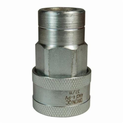 Dixon® 6AGF6-PV AG Series Agricultural Poppet Valve Coupler, 3/4-14 Nominal, Female NPTF, Steel