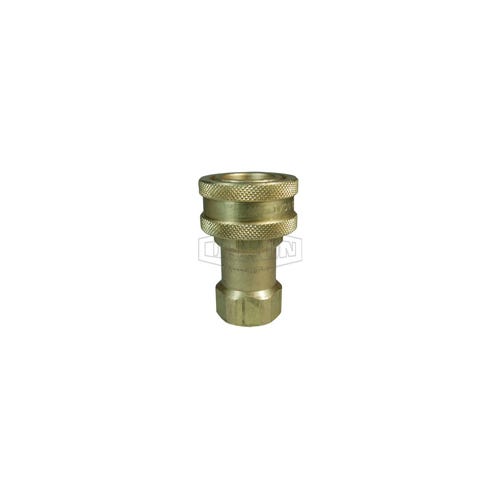 Dixon® 6HBF6-B DQC H Industrial Interchange Poppet Valve Female Coupler, 3/4-14 Nominal, Female BSPP, Brass